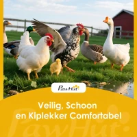 PawHut Kippenhok met uitloop en nestkast, uittrekbare lade, asfalt dak voor 4 kippen 200x104x145cm hout, bruin(m-9)