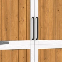 Outsunny Armário de Jardim de Madeira 105x55x179 cm Abrigo de Exterior com Portas 4 Prateleiras Extraíveis Teto Metal Galvanizado Madeira(m-10)