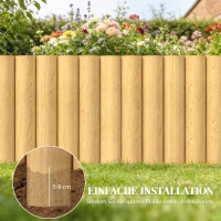 Outsunny Gartenzaun Zaun aus Holz 176 cm x 30 cm Zaunelemente Hundezaun für Garten Blumenbeete Tierbarriere(m-5)