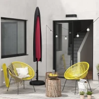 Outsunny Lot de parasol de jardin et housse de protection parasol inclinable Ø 3 m housse avec fermeture éclair et cordon(m-10)