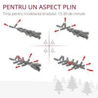 HOMCOM Brad de Crăciun Artificial cu 416 Ramuri din PET și Bază din Metal, Ø75x150 cm, Verde(m-5)