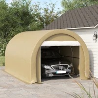 Outsunny Tente de garage résistant à l'eau protection UV UPF 30 + parois latéraux amovibles 5 x 3 m beige(m-10)