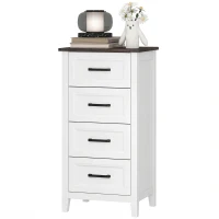 HOMCOM Cassettiera con 4 Cassetti, Mobile Alto per Camera da Letto e Soggiorno(m-10)