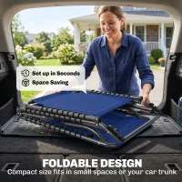 Outsunny Set of Two Folding Sun Loungers, with Four-Position Backs - Blue(m-6)