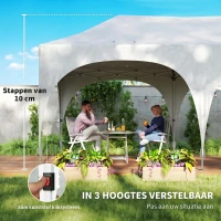 Outsunny 3 x 6 m pop-up paviljoen met zijwanden, 6 zandzakken, hoogteverstelbaar dak, tuinfeest-tent met draagtas(m-9)