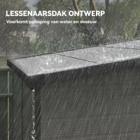 Outsunny 1,9 x 1,9 m Tuinschuur, Opslagschuur uit Kunststof, met Afsluitbare Deuren, 2 Ventilatieopeningen, Lichtgrijs(m-8)