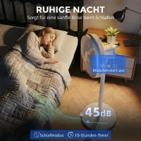 HOMCOM Ventilator de Podea cu Telecomandă, Reglabil pe Înălțime, 4 Viteze, Oscilație 80°, Timer 10 Ore, Alb, Ø40x90.5-118.5Î cm(m-8)