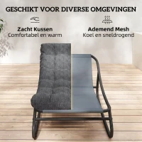 Outsunny Schommelstoel met brede textiel zitting en dik kussen, 101 x 66 x 63 cm, grijs(m-5)