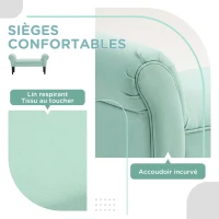 HOMCOM Banc Entrée Bout de Lit Rembourré pour Chambre à Coucher, Tissu à Voile, vert, 102 x 36 x 51 cm(m-4)