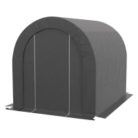 Outsunny Abri de jardin tente de rangement extérieur abri de vélo garage pour vélo bâche en PE métal 2,4 x 1,8 x 1,9 m gris foncé(m-1)