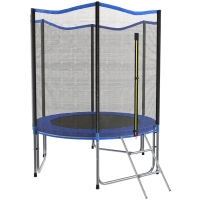 SPORTNOW Trampoline Extérieur Trampoline de Jardin Enfants et Adultes 6 Poteaux au Sol  Charge 80kg 36 Ressorts Ø183cm Bleu