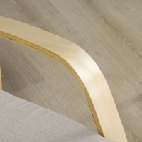 HOMCOM Schaukelstuhl aus Birkenholz 67 cm x 95 cm x 95 cm Grau + Natur(m-7)