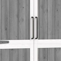 Outsunny Armário de Jardim de Madeira 105x55x179 cm Abrigo de Exterior com Portas 4 Prateleiras Extraíveis Teto Metal Galvanizado Cinza(m-11)