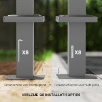 Outsunny 3 x 3 m Tuin-Pergola met Inklapbaar Dak, Paviljoen, Baldakijn voor Schaduw, UPF30+, Beige(m-7)