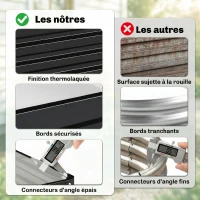 Outsunny Carré potager de jardin acier galvanisée 120 x 120 x 30 cm gris(m-5)