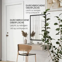 HOMCOM Oglindă de Perete Dreptunghiulară cu Agățători, din Sticlă și MDF, 60x80 cm, Neagră(m-9)