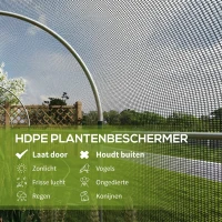 Outsunny Vogelbeschermingsnet, Plantenbescherming, Robuust, Deur met Rits, 120x360x188 cm, Zwart/Zilver(m-4)