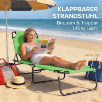 Leżak ogrodowy składany z poduszką i oknem do czytania(m-8)