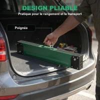 HOMCOM lot de 2 tréteaux pliables en métal, charge max 1160 kg, hauteur réglable 64-81cm, poignée de transport, vert(m-6)