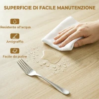 HOMCOM Tavolo Pieghevole per 2-6 Persone, Telaio in Acciaio a Doppia X, Finitura Naturale(m-6)