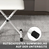 HOMCOM Klavierhocker Höhenverstellbare Klappbare X-förmige Klavierbank mit Kunstleder Kissen 39 x 29 x 37-47 cm Weiß(m-7)