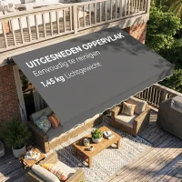 Outsunny Knikarmscherm Zonnescherm 350 x 300cm Knikarmzonnescherm incl. slinger & muurbeugel, verstelbare hoek(m-8)