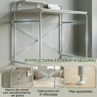 HOMCOM Mesa de Escritorio Moderno con Estante y Estructura de Metal Fácil Montaje 98x48x88,5 cm Roble(m-6)