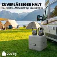 HOMCOM Outdoor-WC, tragbare Toilette, Abfalltank, Spültank, Kunststoff, Deckel, Grau(m-7)