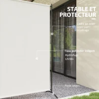 Outsunny Paravent Extérieur à Panneau Unique, Séparateur de Pièce de 180H cm avec Protection UV30+, Beige(m-5)