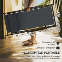 Outsunny Lot de 2 bain de soleil, chaise longue pliante avec appuie-tête en textilène inclinable 60 x 100 x 85 cm gris foncé(m-4)