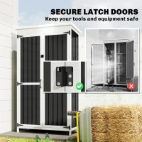 Outsunny Outdoor Storage Cabinet with Removable Shelves, Garden Tool Shed with Asphalt Roof, White and Black(m-7)