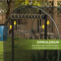 Outsunny Vogelbeschermingsnet, Plantenbescherming, Robuust, Deur met Rits, 120x360x188 cm, Zwart/Zilver(m-6)