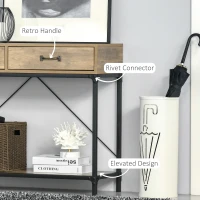 HOMCOM Konsolentisch Flurtisch mit Ablage und 2 Schubladen, 100 x 35 x 76,5 cm Beistelltisch Sofatisch Ausstellungstisch für Kleinen Raum, Eingang, Flur, Wohnzimmer Braun+Schwarz(m-6)