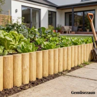 Outsunny Gartenzaun Zaun aus Holz 176 cm x 30 cm Zaunelemente Hundezaun für Garten Blumenbeete Tierbarriere(m-8)