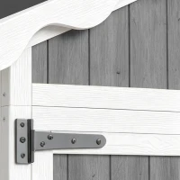 Outsunny Armário de Jardim de Madeira 105x55x179 cm Abrigo de Exterior com Portas 4 Prateleiras Extraíveis Teto Metal Galvanizado Cinza(m-13)