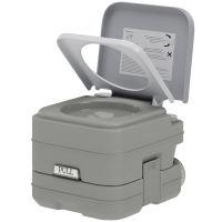 HOMCOM Outdoor-WC, tragbare Toilette, Abfalltank, Spültank, Kunststoff, Deckel, Grau