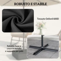 Outsunny Base per Ombrellone Riempibile con Sabbia 80 kg/Sabbia Bagnata 90 kg, per Pali di Ombrelloni da Ø48 mm, Nero(m-6)