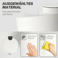 HOMCOM Poubelle cuisine 30L, poubelle à pédale avec seau intérieur amovible, couvercle à fermeture douce, 36x30x60,5cm, crème(m-6)