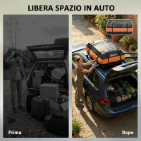 Outsunny Portabagagli da Tetto Impermeabile, 425 Litri, Arancione(m-4)