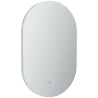 kleankin Espejo de Baño con Luces LED 81x51 cm Espejo de Pared con 3 Colores Interruptor Táctil Función de Desempañado Plata(m-10)