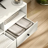 HOMCOM Mueble TV Compacto con 3 Cajones y 3 Compartimentos para TV de hasta 65 Pulgadas 120x34x45 cm Blanco(m-8)