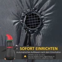 HOMCOM Aufblasbare Weihnachtsdeko, 2,5 m Aufblasbarer Weihnachtspinguin mit 3 LED-Lichtern, 162 x 100 x 250 cm, Mehrfarbig(m-6)