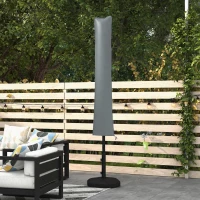 Pokrowiec na parasol Outsunny, osłona na parasol, pokrowiec ochronny, odporny na warunki atmosferyczne, paski mocujące, zamek błyskawiczny, poliester Oxford, szary, 178 x 25/35 cm(m-8)