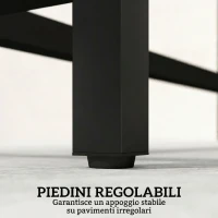 Outsunny Panchina Moderna Industriale da Esterno per Patio e Giardino, Senza Schienale, Nero(m-7)