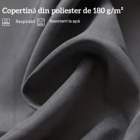 Outsunny Umbrelă Dublă cu 12 Spițe, Bază în Cruce și Manivelă, din Oțel și Poliester, 455x265x238 cm, Gri(m-7)