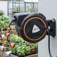 Outsunny furtun retractabil, suport furtun, role pentru furtun(m-8)