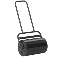 Outsunny Rouleau à gazon rouleau de jardin 50 cm, remplissage sable eau, poignée ergonomique, 58 x 32,5 x 113 cm, noir