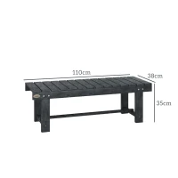 Outsunny Panchina da Giardino a 2 Posti Impermeabile in Legno di Abete, 110x38x35 cm, Grigio(m-3)