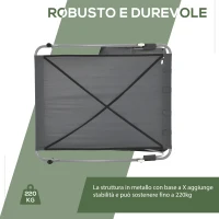 Outsunny Lettino Matrimoniale 2 Posti Parasole Regolabile da Esterno e Giardino 200x175x134cm Grigio(m-6)