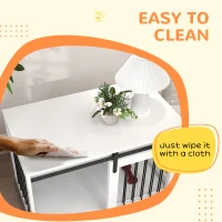 PawHut Box per Cani con Porta Scorrevole, Ventilazione, in Pannello Truciolare e Acciaio, 98x58x61 cm, Noce(m-6)